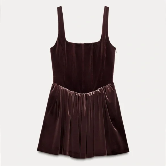 Zara Corset Velvet Mini Dress - Picture 10 of 12